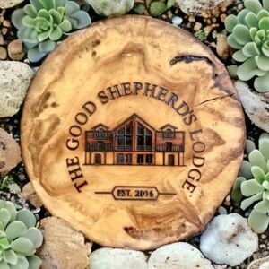 Live Edge Tree Bark Wood Display Stand